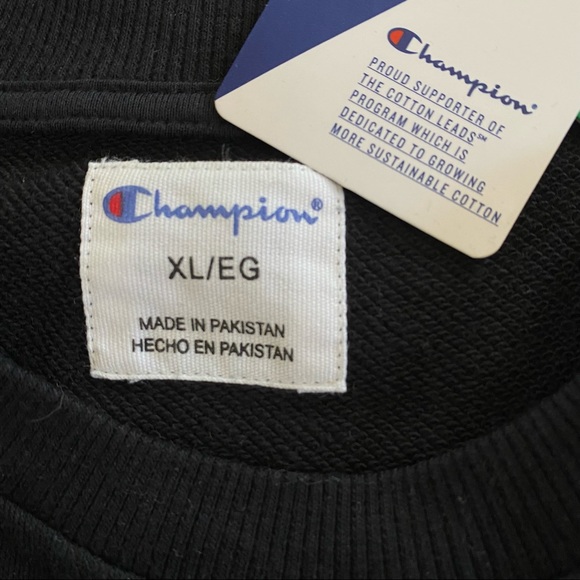 Champion Men’s Black Long Sleeve Pullover Sweatshirt XL NWT - Picture 8 of 9